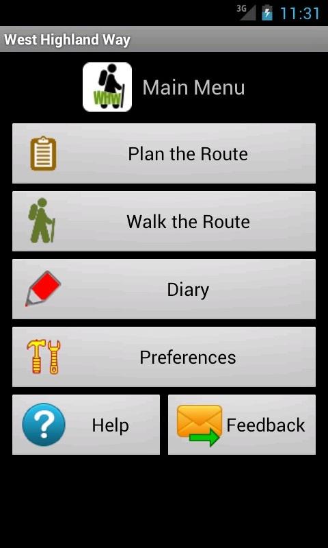 Android application West Highland Way screenshort
