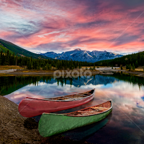 Sunrise at Cascade Ponds by Alan Crosthwaite - Landscapes Waterscapes