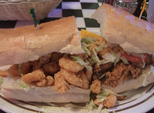 Oyster and Shrimp PoBoy at Acme Oyster House
