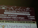 Rebirth Believers Fellowship Sign