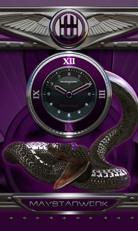 purple snake clock widget Screen 2