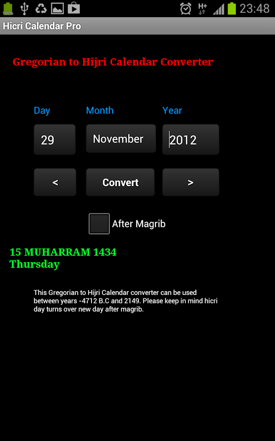 Hijri Calendar Pro - screenshot