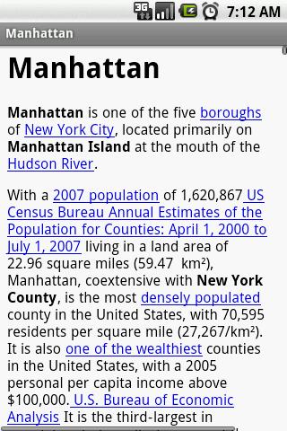 Android application WikiPock (Wikipedia Offline) screenshort