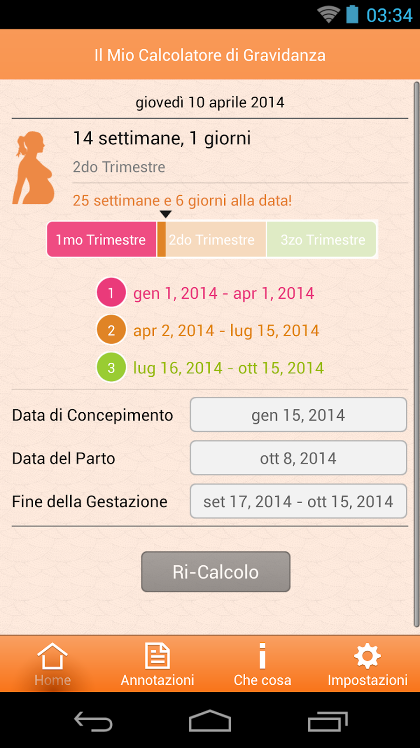 Calcolatore di Gravidanza Screen 2