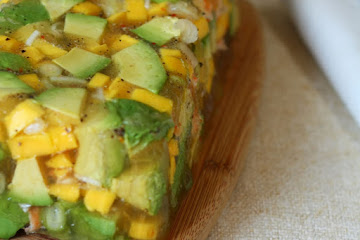 Retrocado Aspic with Mango and Shrimp