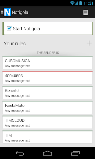 Notigola SMS Filter
