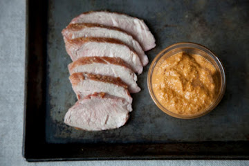 Grilled Pork Tenderloin with Roasted Red Pepper Sauce