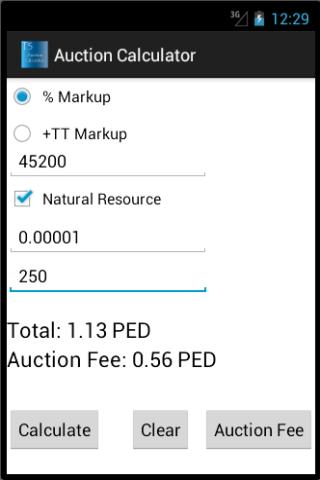 Entropia Auction Calculator