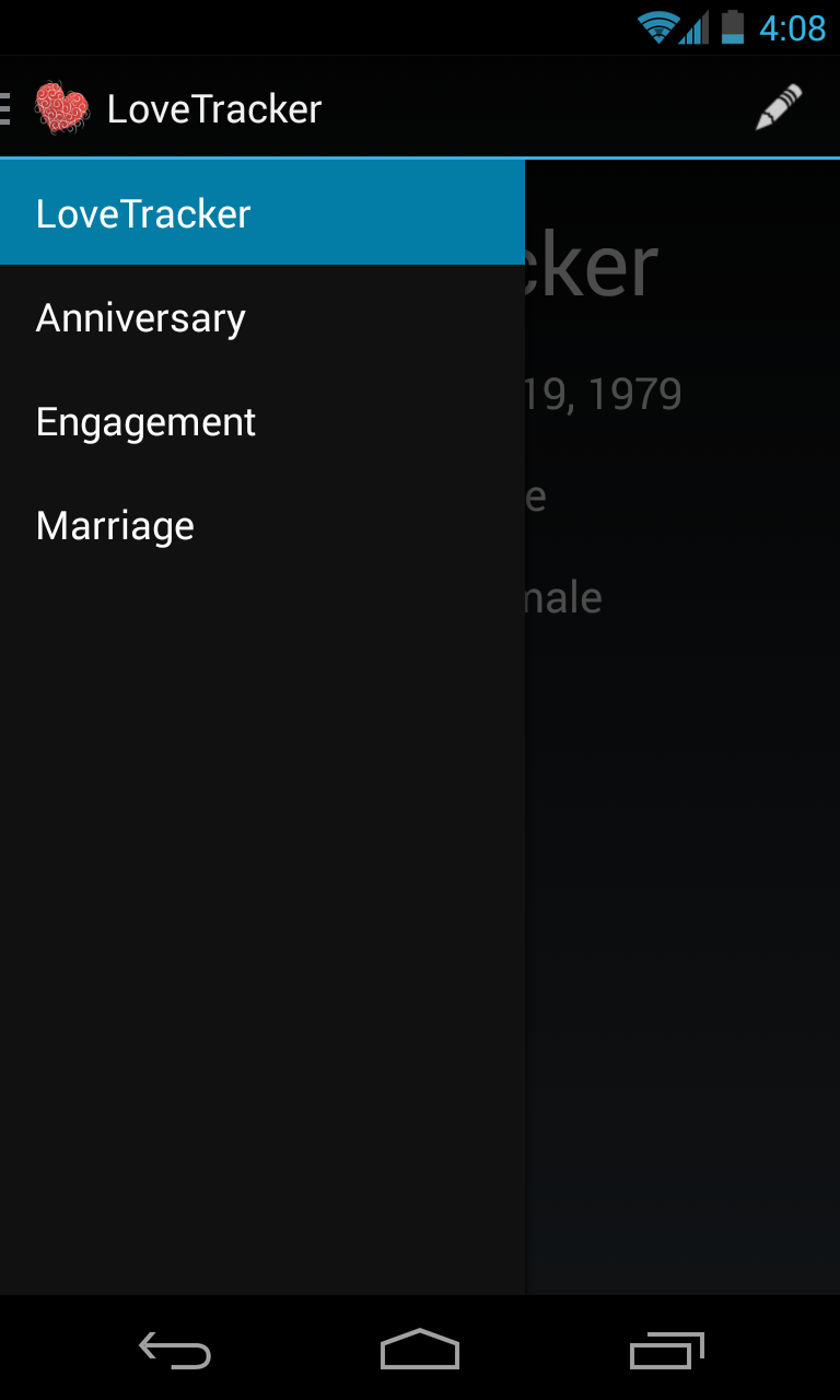 Love Tracker Screen 3