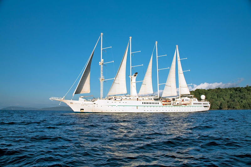 Wind Star, the namesake of the Windstar fleet, is large enough to provide luxury amenities yet small enough to tuck into small harbors and  coves larger ships can't reach.  