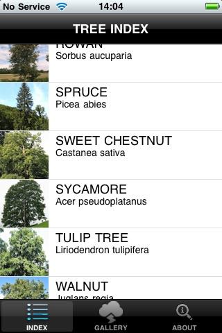 Android application TreesUK screenshort