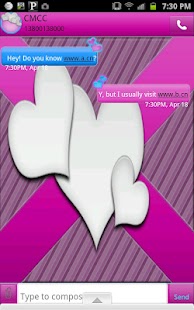 Free GO SMS - Hearts Fancy Purple APK