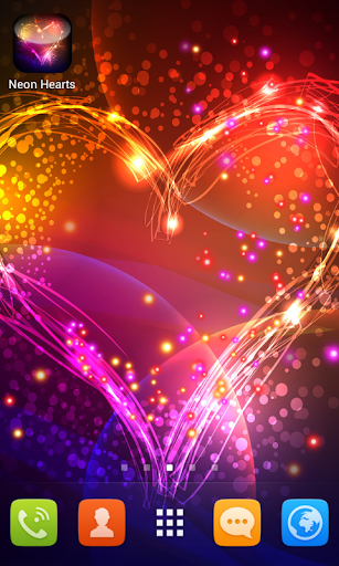 Neon Hearts Live Wallpaper