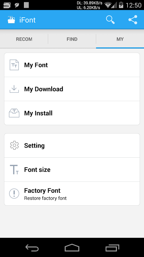   iFont(Expert of Fonts): captura de tela 