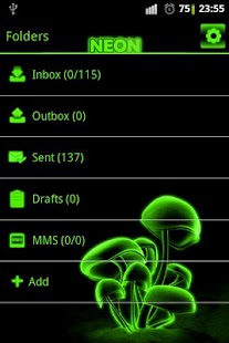 How to install Green neon theme GO SMS Pro 1.09 unlimited apk for android