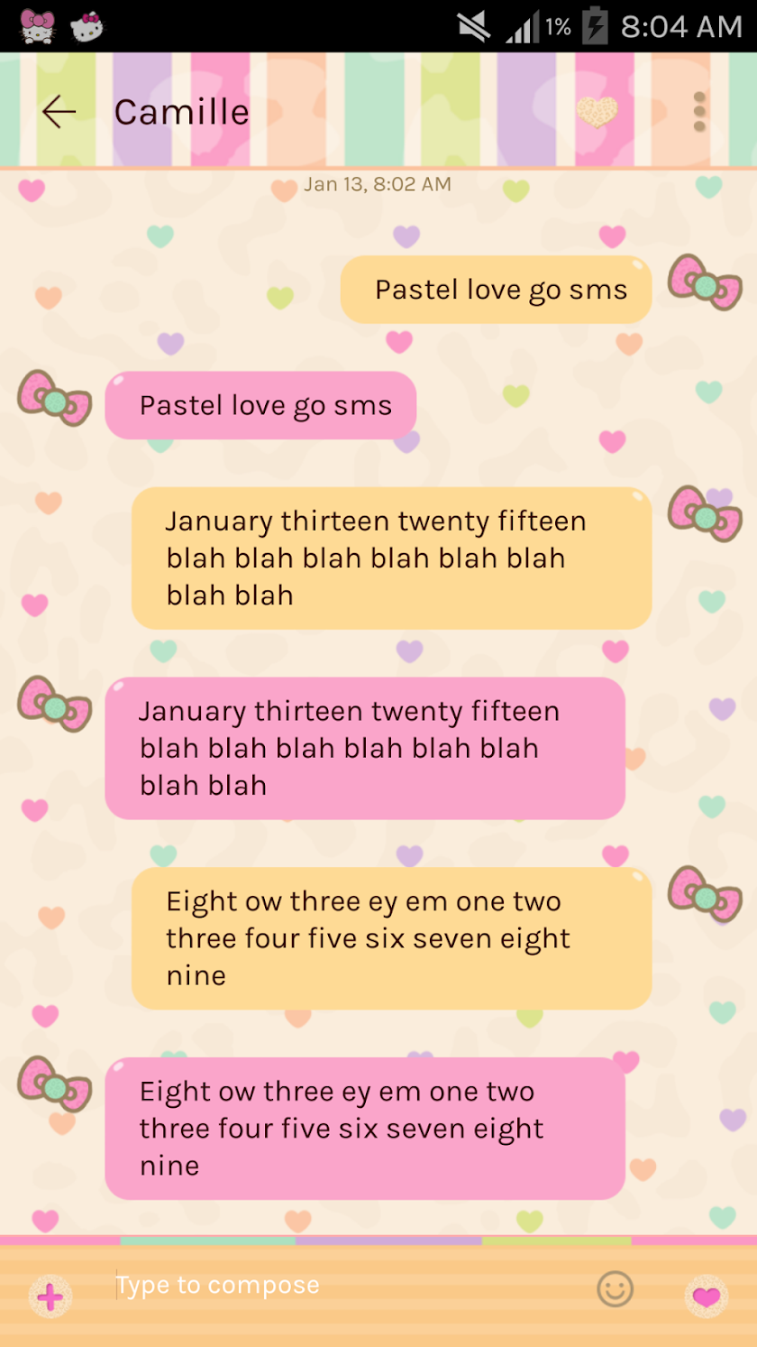 Pastel Love GO SMS Screen 2