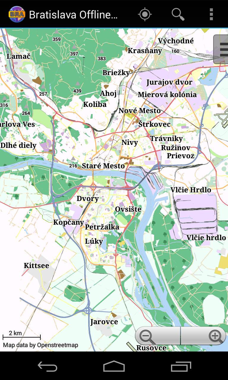 Android application Bratislava Offline City Map screenshort
