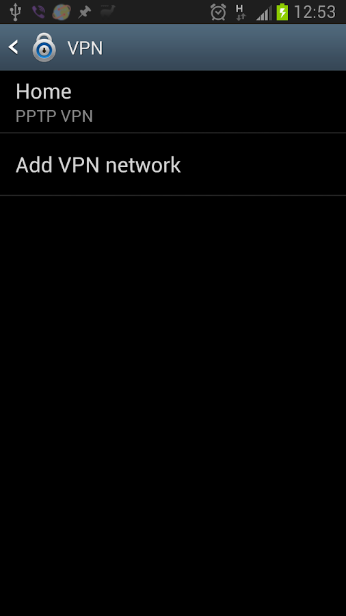 VPN shortcut Screen 3