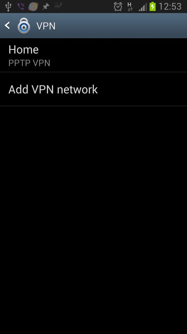 VPN shortcut Screen 1