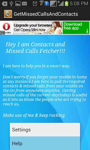 Get MissedCalls And Contacts