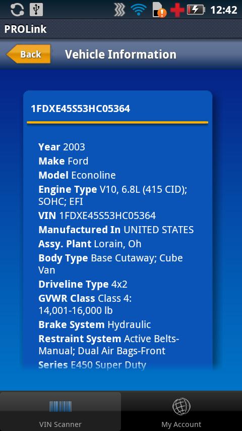 NAPA PROLink VIN Capture Android Apps On Google Play