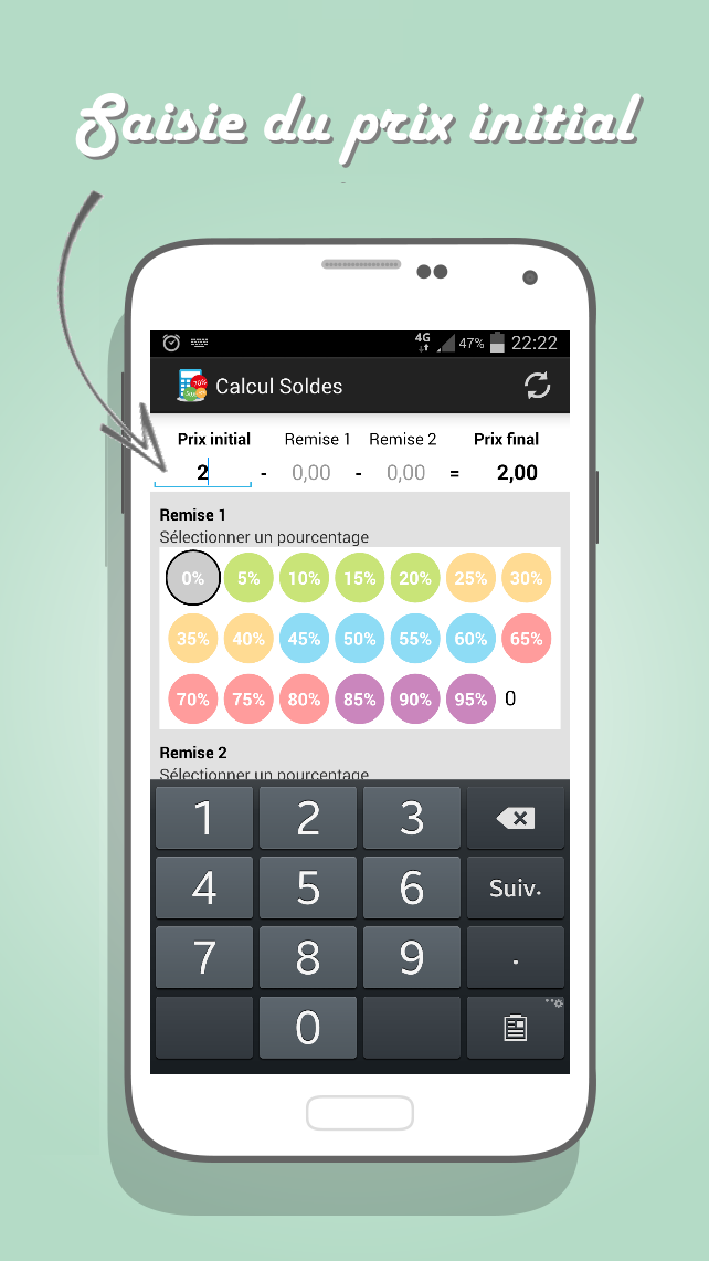 Android application Discount Calculator screenshort