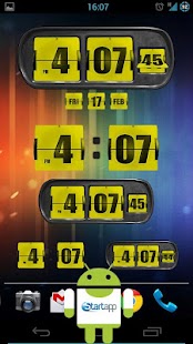 Lastest 3D Animated Flip Clock YELLOW APK for Android