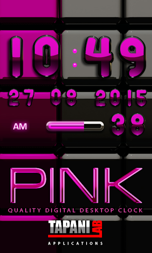 Digi Clock Black Pink widget