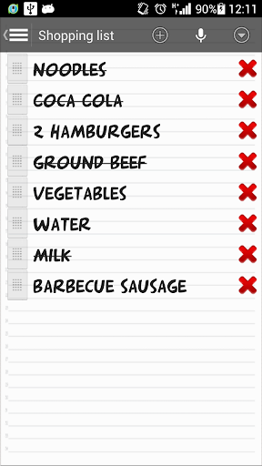 Shopping list voice input PRO