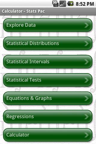 StatsPac - Graphing Calculator Screen 2