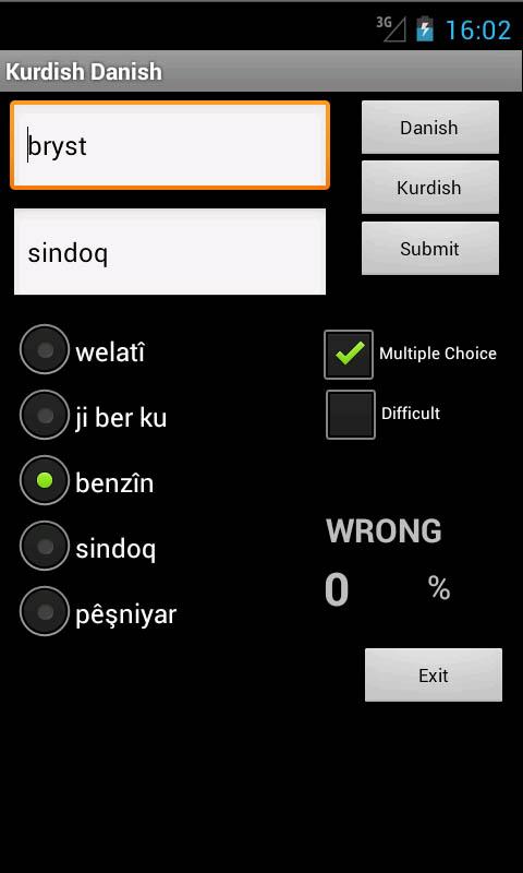 Danish Kurdish Dictionary Screen 3