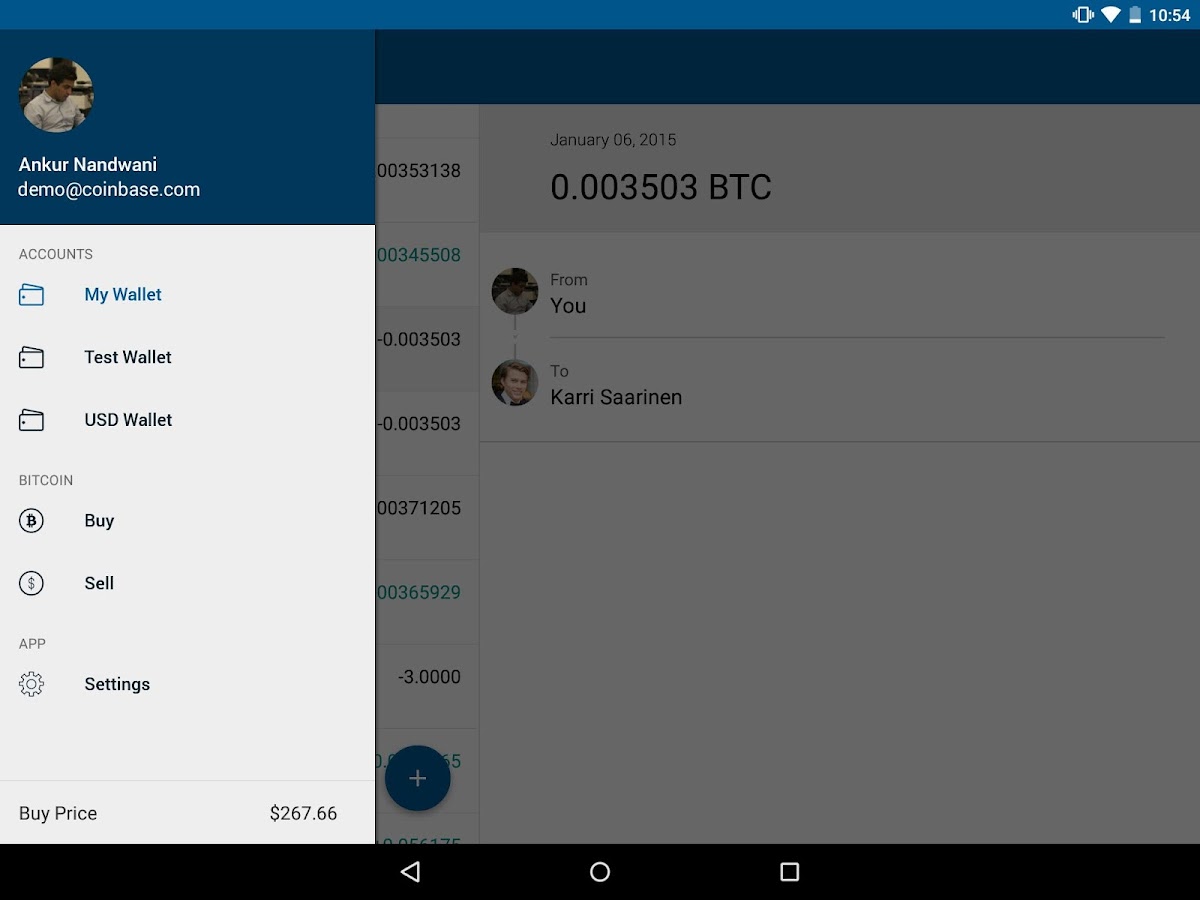 Bitcoin Wallet - Coinbase - screenshot