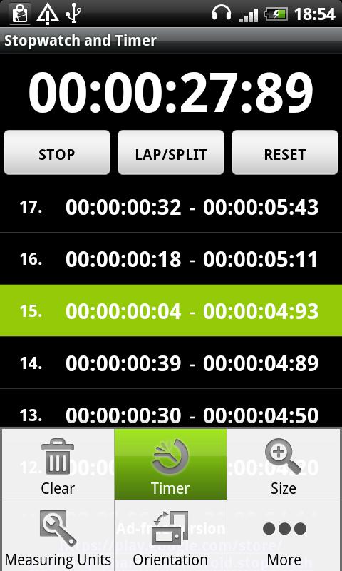 Android application Talking Stopwatch & Timer Pro screenshort