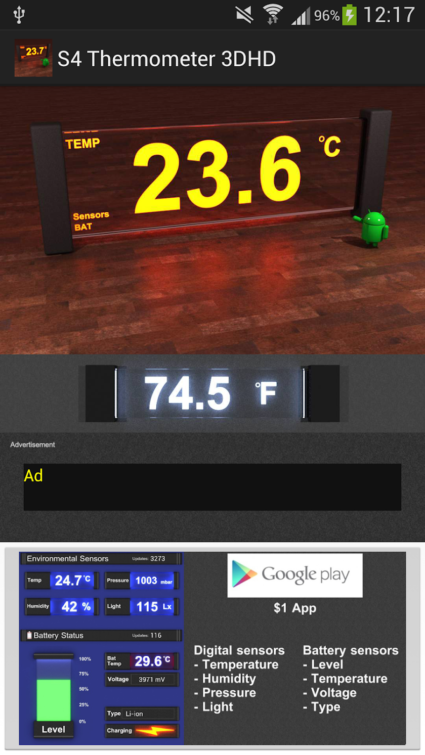 S4 Thermometer 3DHD Screen 3