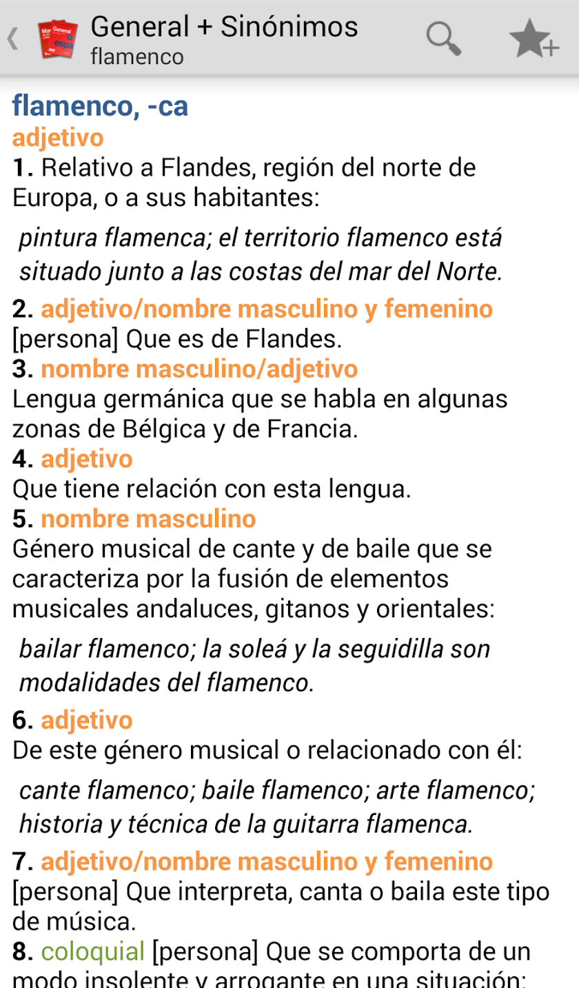 VOX  General Spanish +Thesauru Screen 1