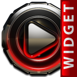 Poweramp skin widget Red Glow