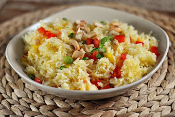 Orange Cashew Rice {With Baked Tilapia}