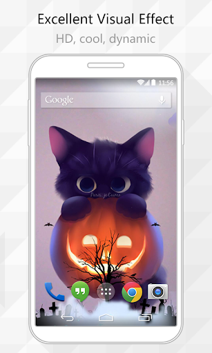 【免費個人化App】Halloween Cat Live Wallpaper-APP點子