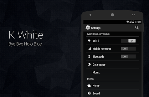 Lastest K White CM11 Theme APK for Android