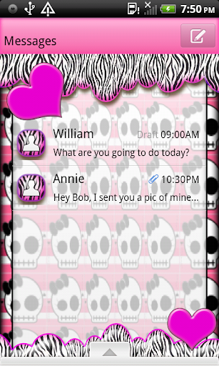 ZebraNSkullsQT GO SMS THEME