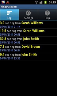 Ring Duration call timer