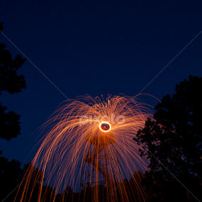Spinning fire at Trigg Observation Tower by Chris Taylor - Abstract Fire & Fireworks
