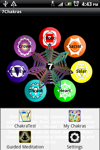 Android application 7 chakras screenshort