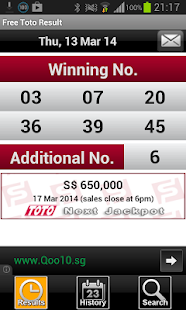 Free SG ToTo Results Screenshots 0