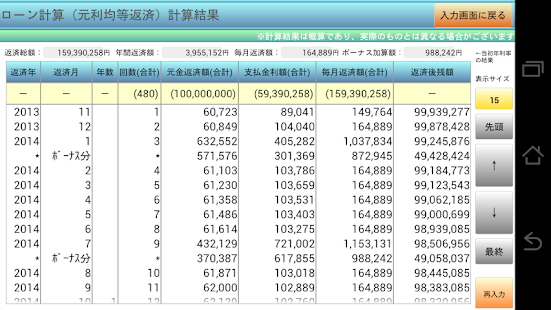 ローン計算（金融電卓）体験版 Screen 2