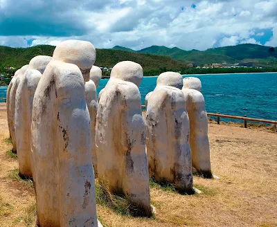 The Anse Cafard Slave Memorial, completed in 1998 in commemoration of the 150th anniversary of the emancipation of slaves in the French West Indies, is a poignant and artistic reminder of the island's history and heritage.