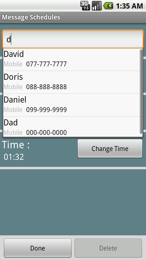 Message Schedules - screenshot