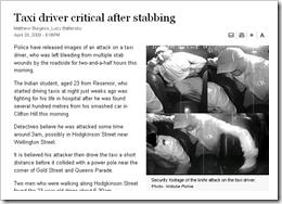 Knife Attack on Cab Driver