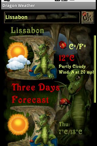 Dragon Weather Widget Screen 3