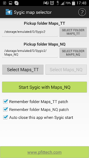 Sygic maps selector